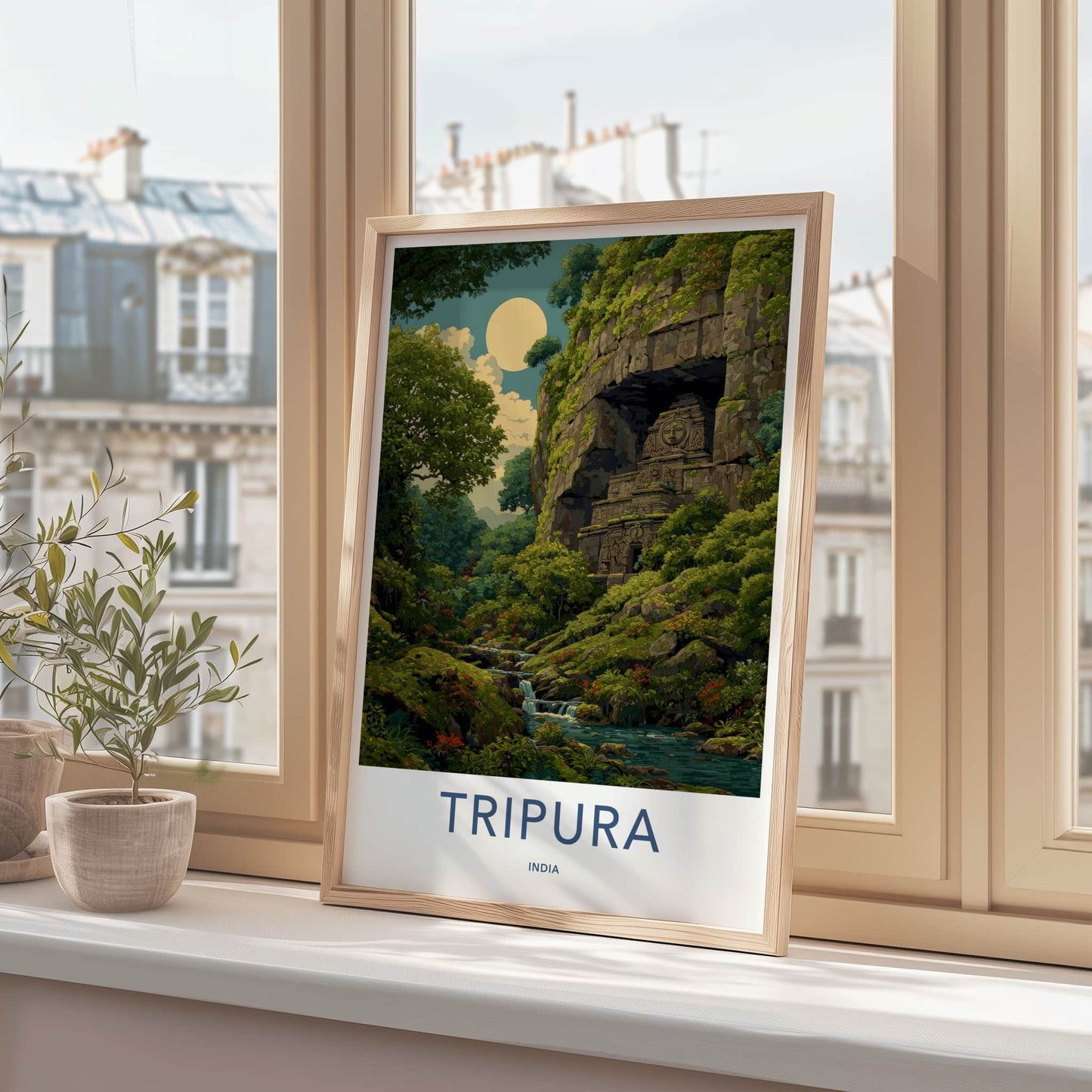 Tripura Poster - India Art Print - Ancient Unakoti Sculptures Tripura Home Decor