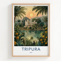 Tripura Poster - India Travel Art - Tripura Lakeside Palace Home Decor