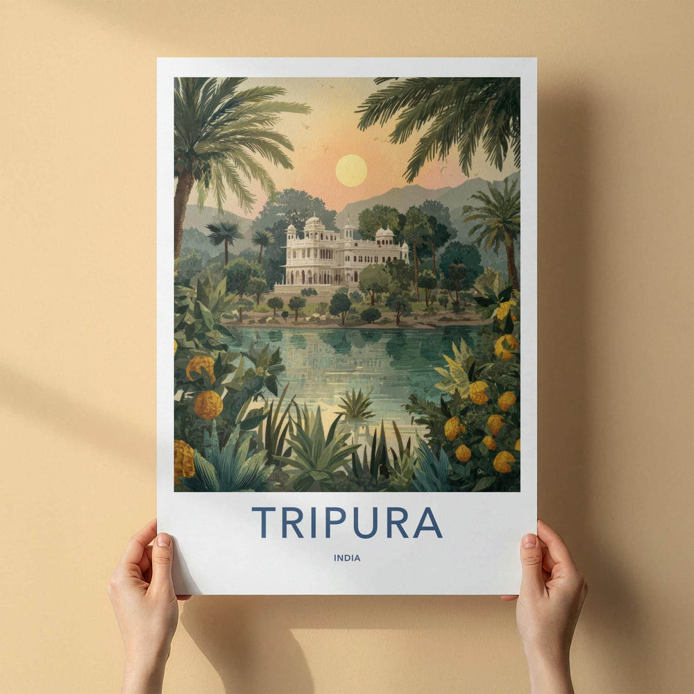 Tripura Poster - India Travel Art - Tripura Lakeside Palace Home Decor