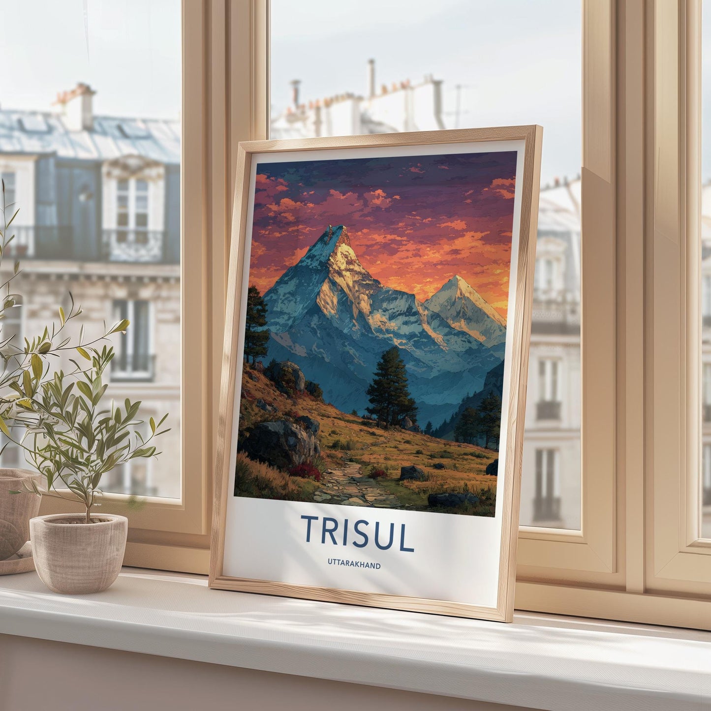Trisul Poster - India Art Print - Uttarakhand Mountain Path Evening Home Decor
