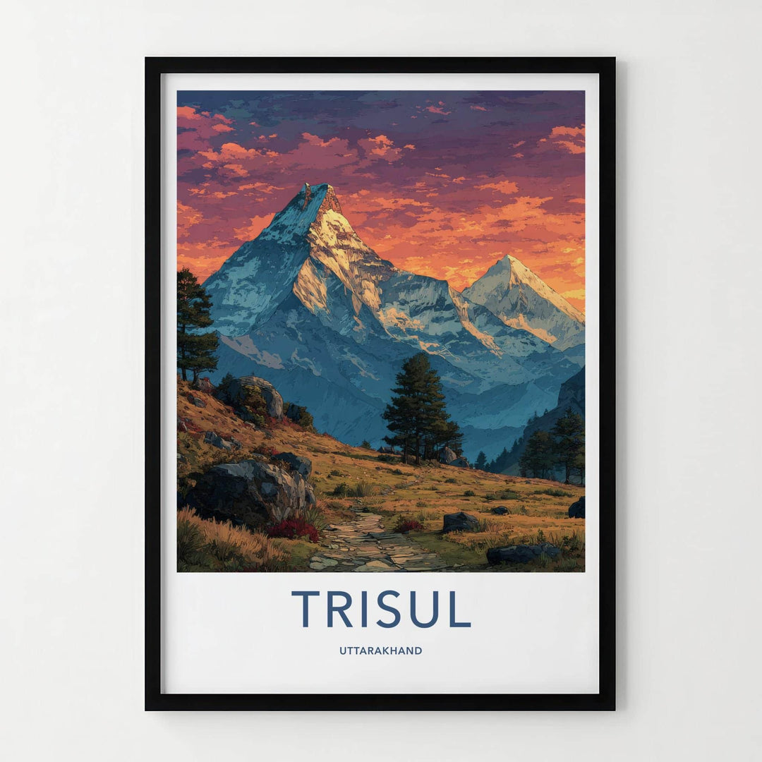Trisul Poster - India Art Print - Uttarakhand Mountain Path Evening Home Decor