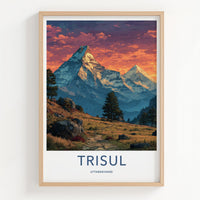 Trisul Poster - India Art Print - Uttarakhand Mountain Path Evening Home Decor