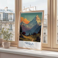 Trisul Poster - India Travel Art - Uttarakhand Mountain View Wall Decor