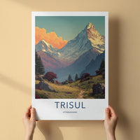 Trisul Poster - India Travel Art - Uttarakhand Mountain View Wall Decor