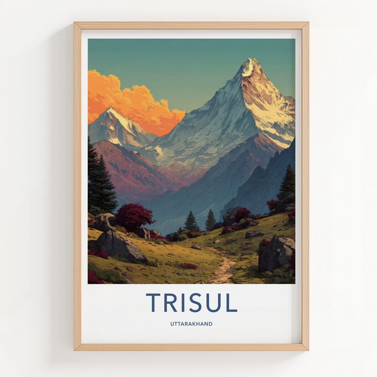 Trisul Poster - India Travel Art - Uttarakhand Mountain View Wall Decor
