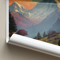Trisul Poster - India Travel Art - Uttarakhand Snowy Peaks Pathway Home Decor