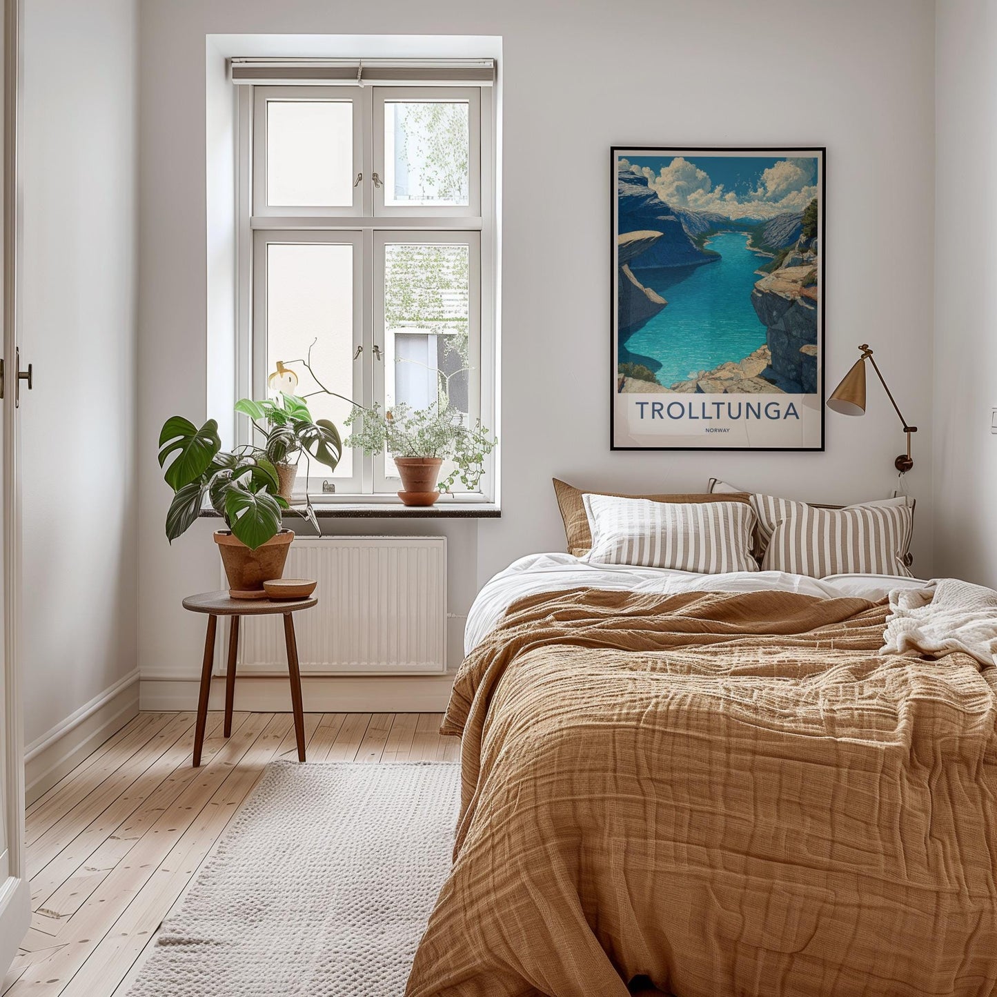 Trolltunga Poster - Norway Travel Art - Dramatic Cliff Fjord Wall Decor