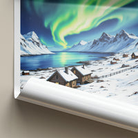 Tromso Poster - Norway Framed Print - Green Aurora Sky Framed Decor