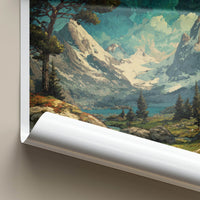 Tromso Poster - Norway Travel Art - Aurora Mountain Scene Home Decor