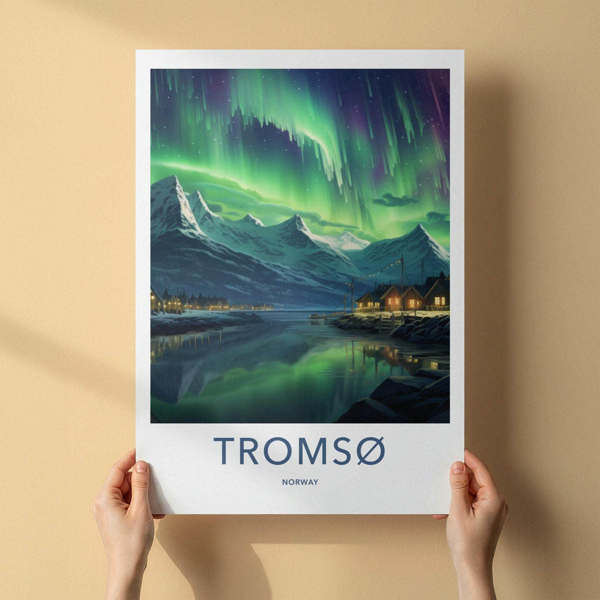 Tromsø Poster - Norway Wall Art Featuring Northern Lights & Serene