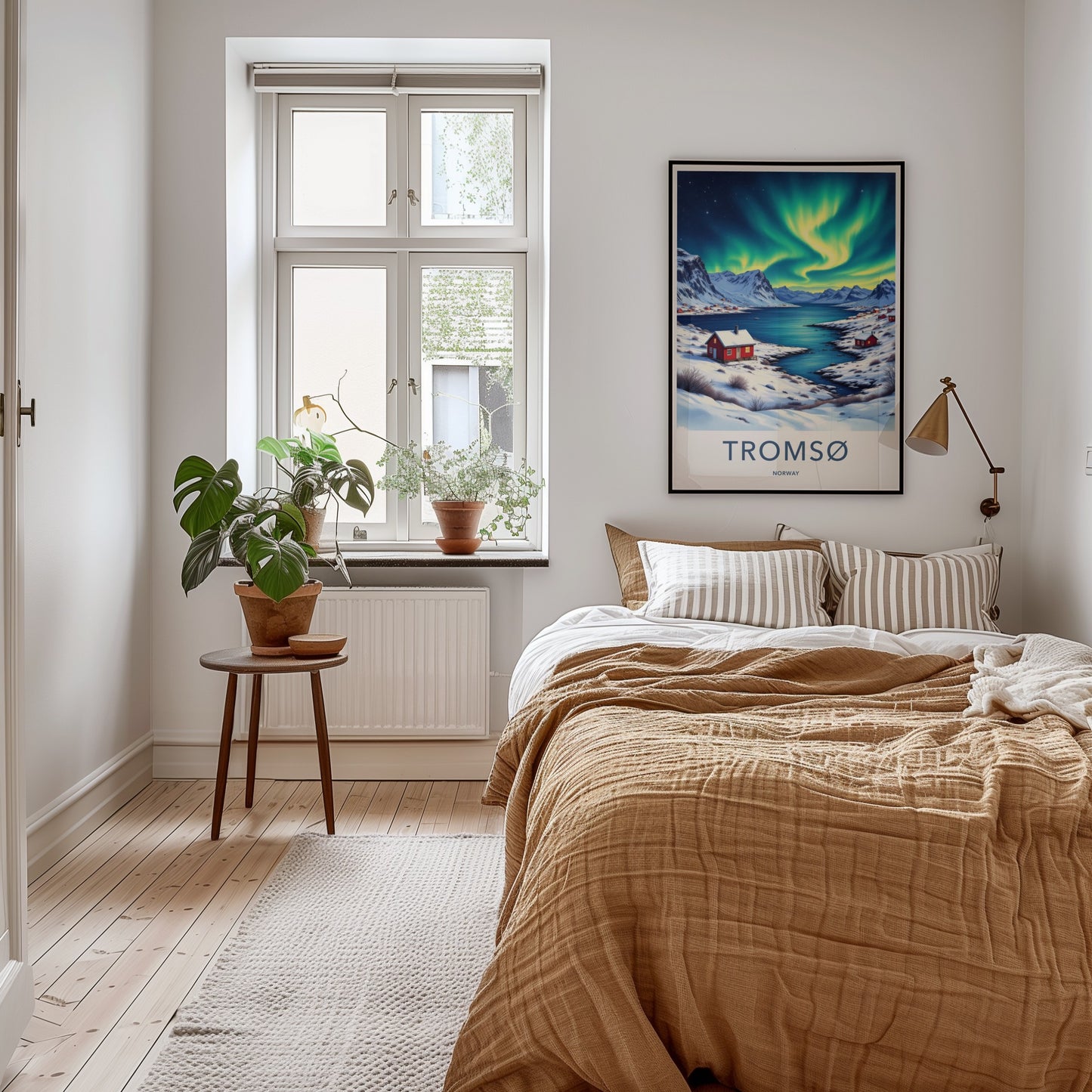 Tromso Poster - Norway Wall Art - Vibrant Aurora Fjord Home Decor
