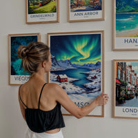 Tromso Poster - Norway Wall Art - Vibrant Aurora Fjord Home Decor