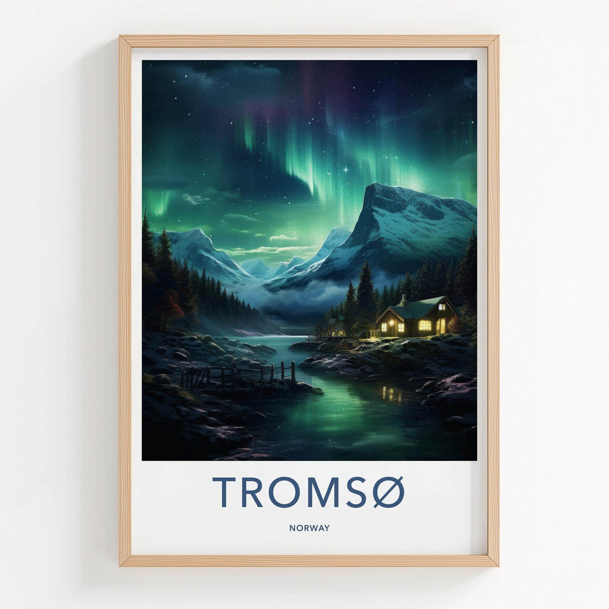 Tromsø Poster - Norway Wall Art With Northern Lights & Arctic