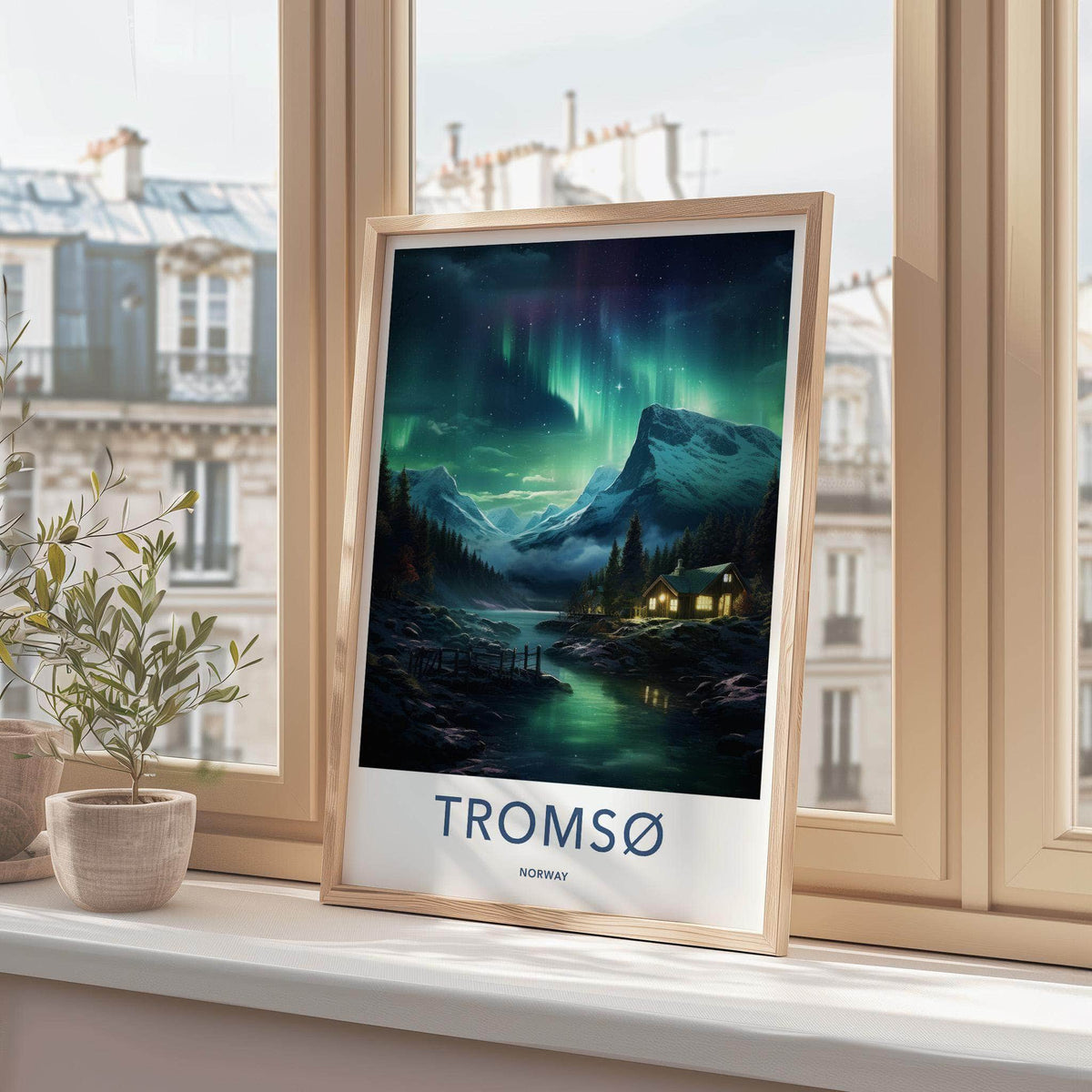 Tromsø Poster - Norway Wall Art With Northern Lights & Arctic