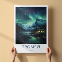 Tromsø Poster - Norway Wall Art With Northern Lights & Arctic