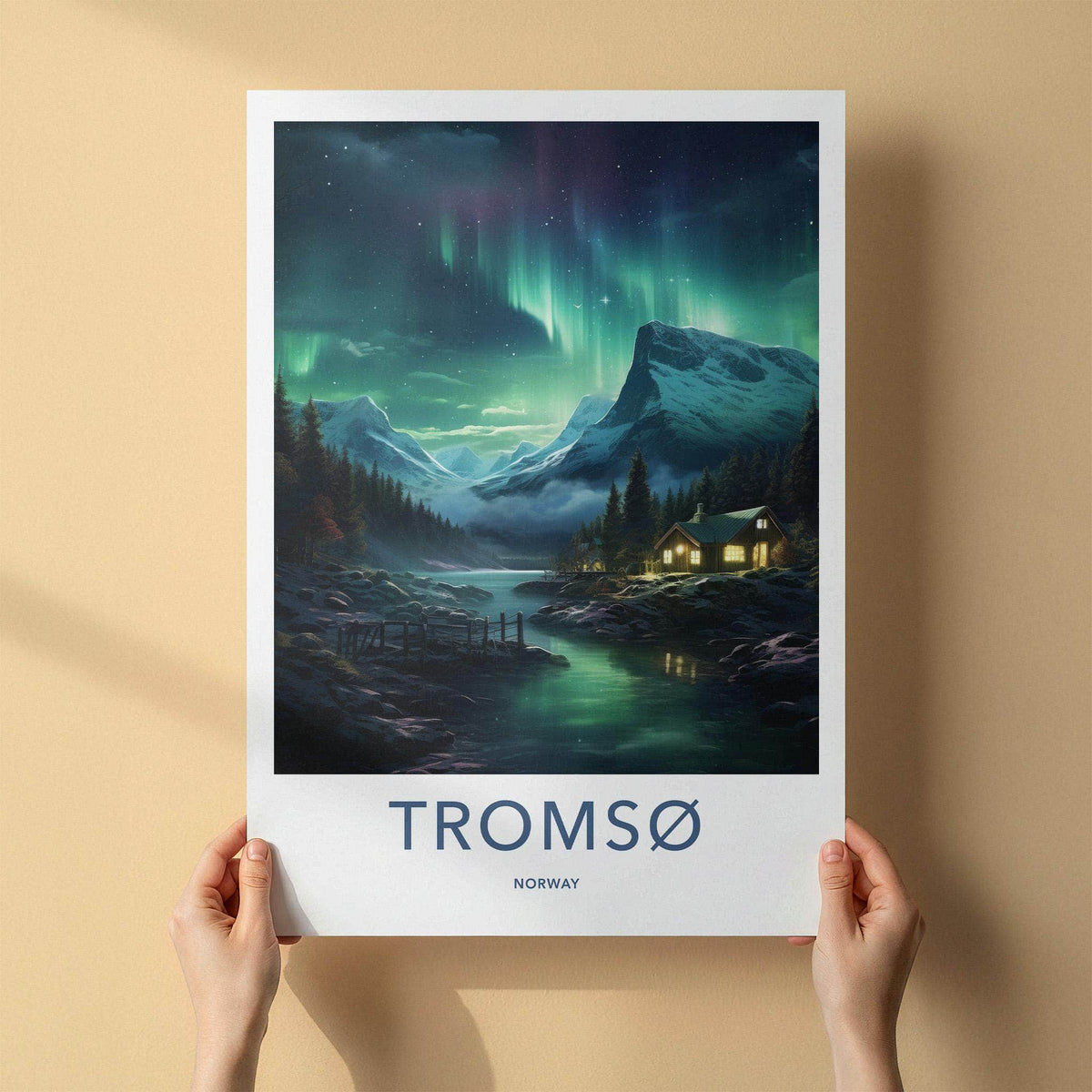 Tromsø Poster - Norway Wall Art With Northern Lights & Arctic