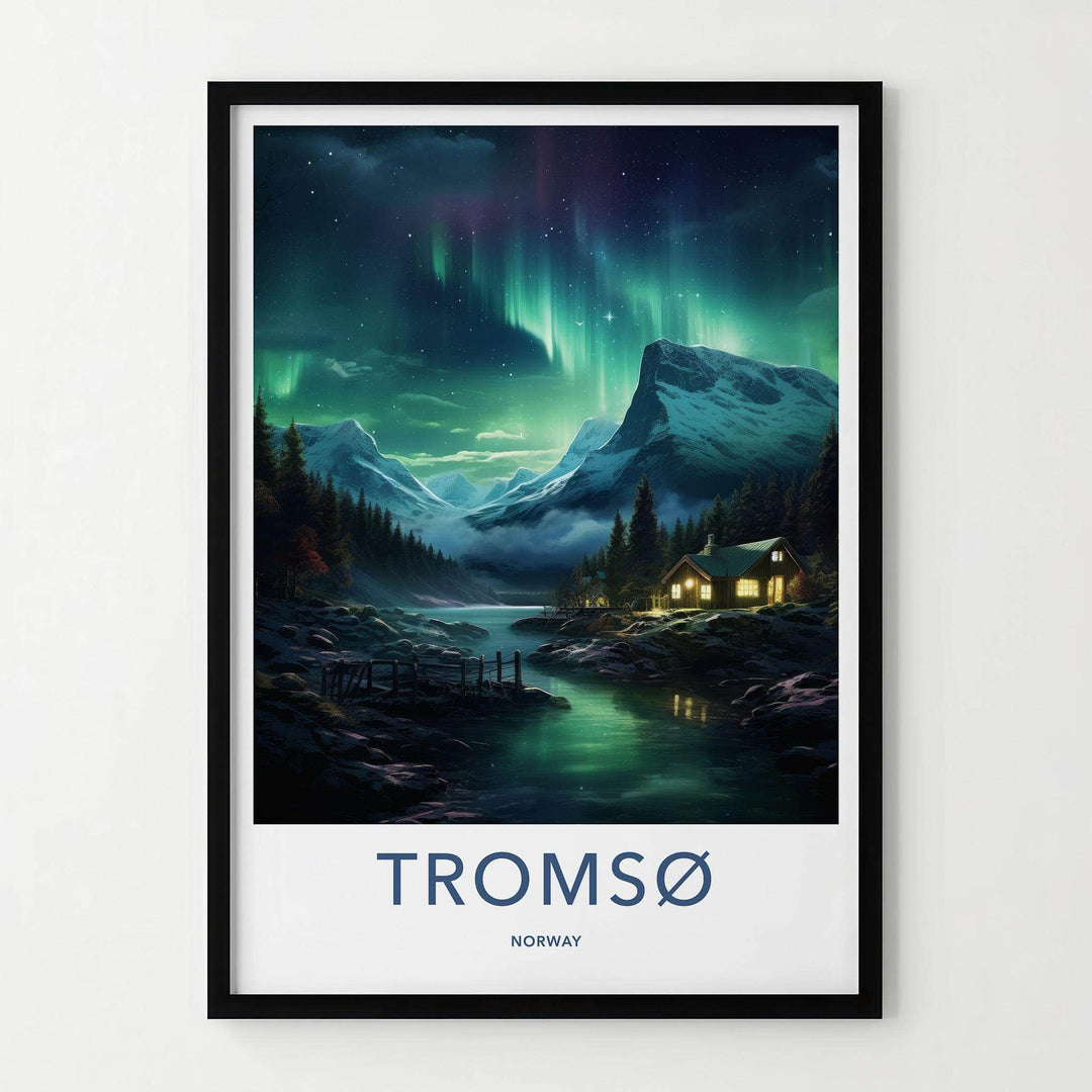 Tromsø Poster - Norway Wall Art With Northern Lights & Arctic