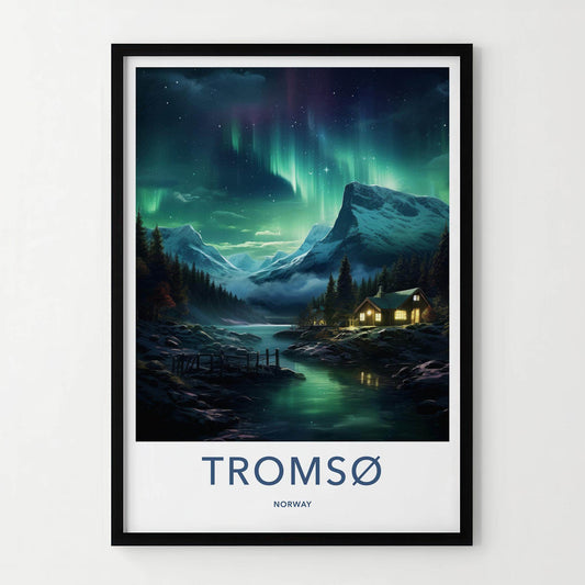 Tromsø Poster - Norway Wall Art With Northern Lights & Arctic