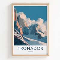 Tronador Poster - Argentina Travel Art - Alpenglow Mountain Scene Home Decor