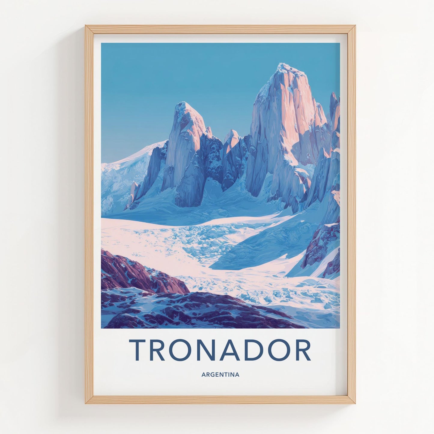 Tronador Poster - Argentina Travel Art - Icy Mountain Landscape Home Decor