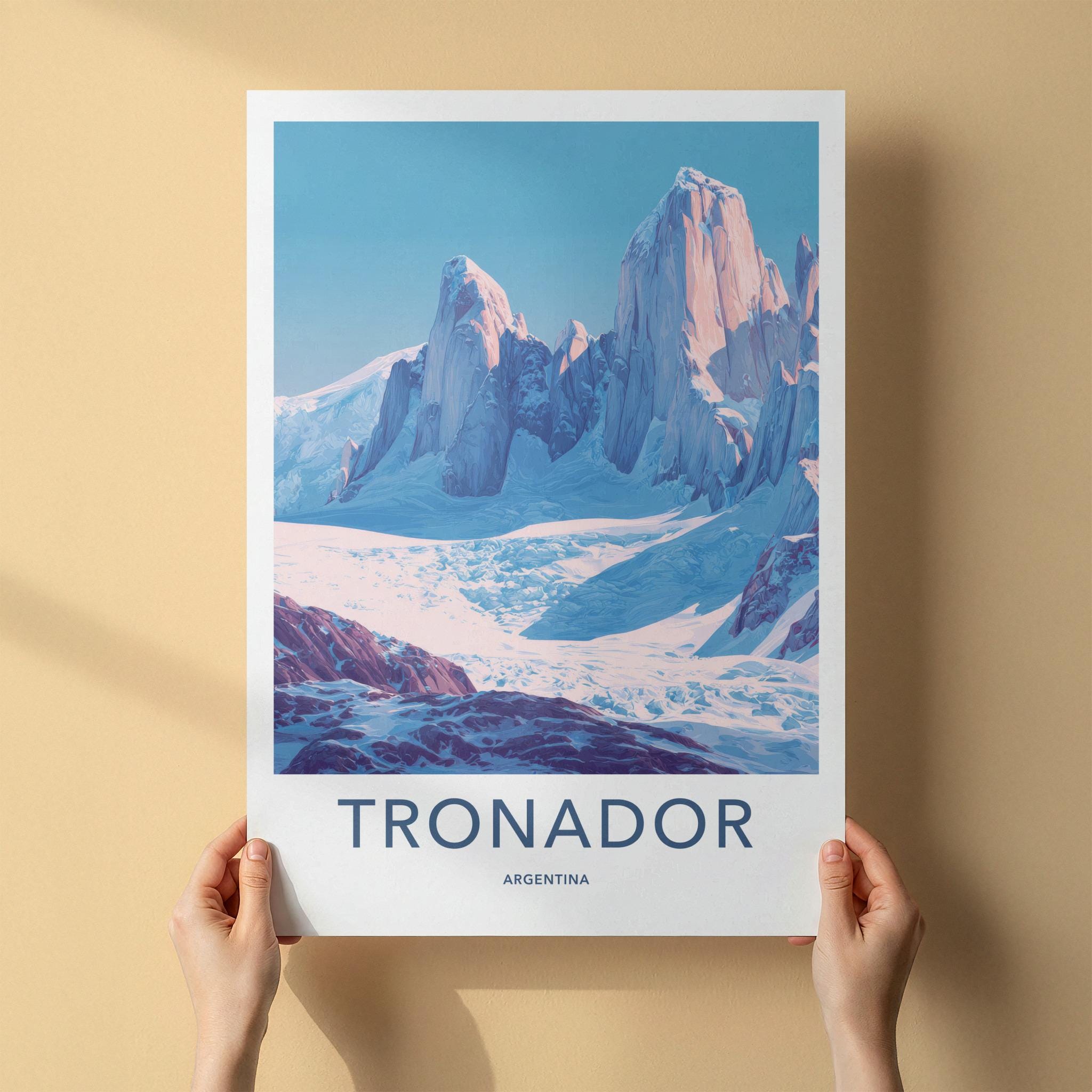 Tronador Poster - Argentina Travel Art - Icy Mountain Landscape Home Decor