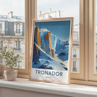 Tronador Poster - Argentina Travel Art - Orange Rock Glaciers Wall Decor