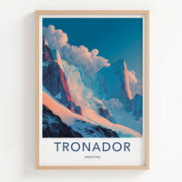 Tronador Poster - Argentina Travel Art - Sunrise Mountain Peaks Home Decor
