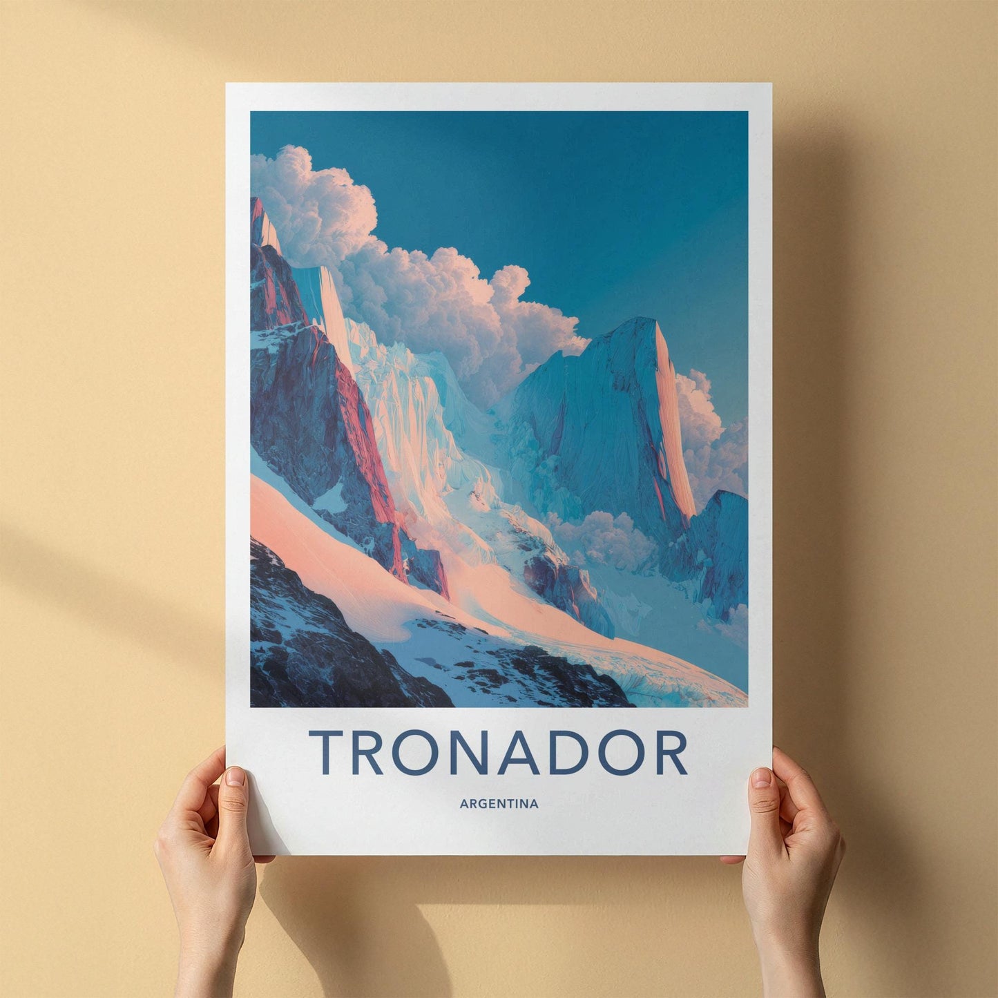 Tronador Poster - Argentina Travel Art - Sunrise Mountain Peaks Home Decor