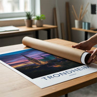 Trondheim Poster - Norway Travel Art - Historic Cathedral Sunset Wall Decor