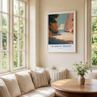 Tsigrado Beach Poster - Greece Travel Art - Secluded Beach Cove Wall Decor