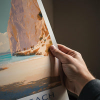 Tsigrado Beach Poster - Greece Travel Art - Secluded Beach Cove Wall Decor