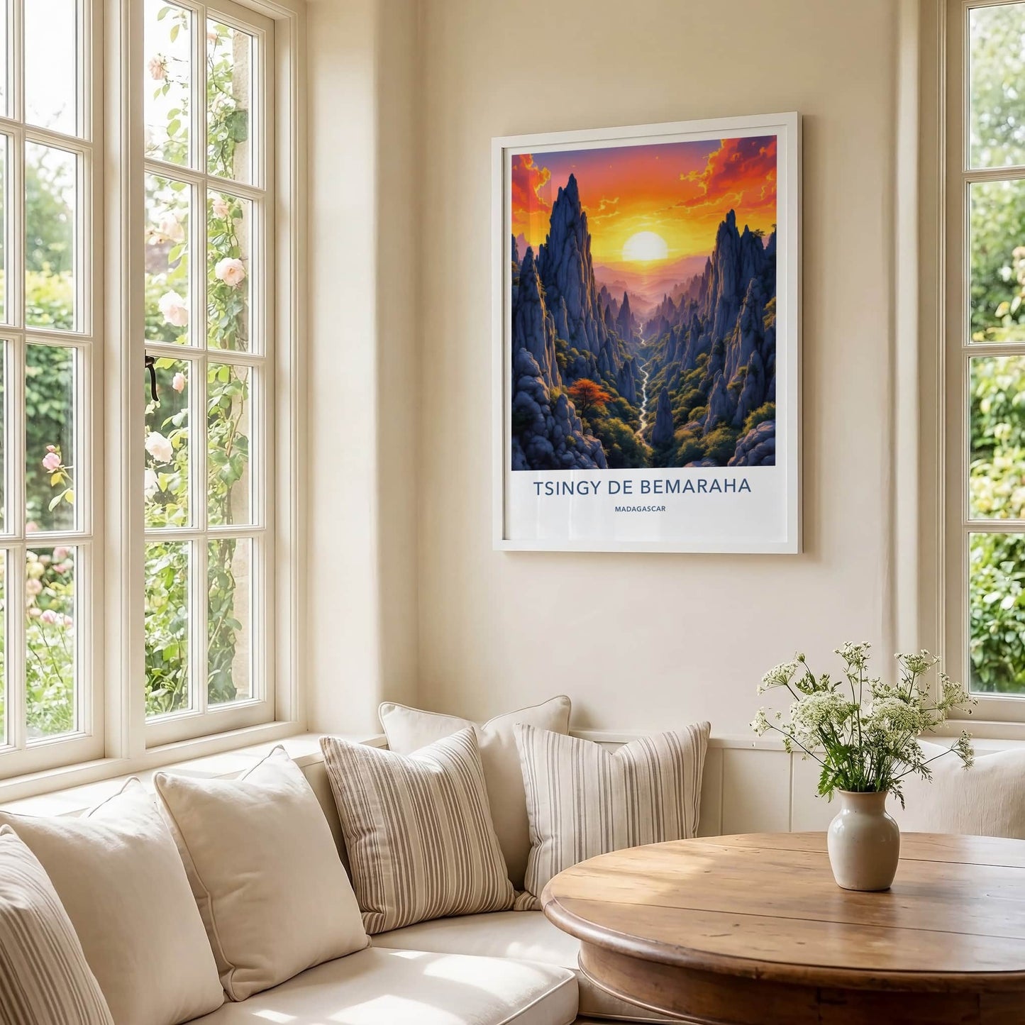Tsingy De Bemaraha Poster - Madagascar Fine Art - Dramatic Sunset Canyon Gift