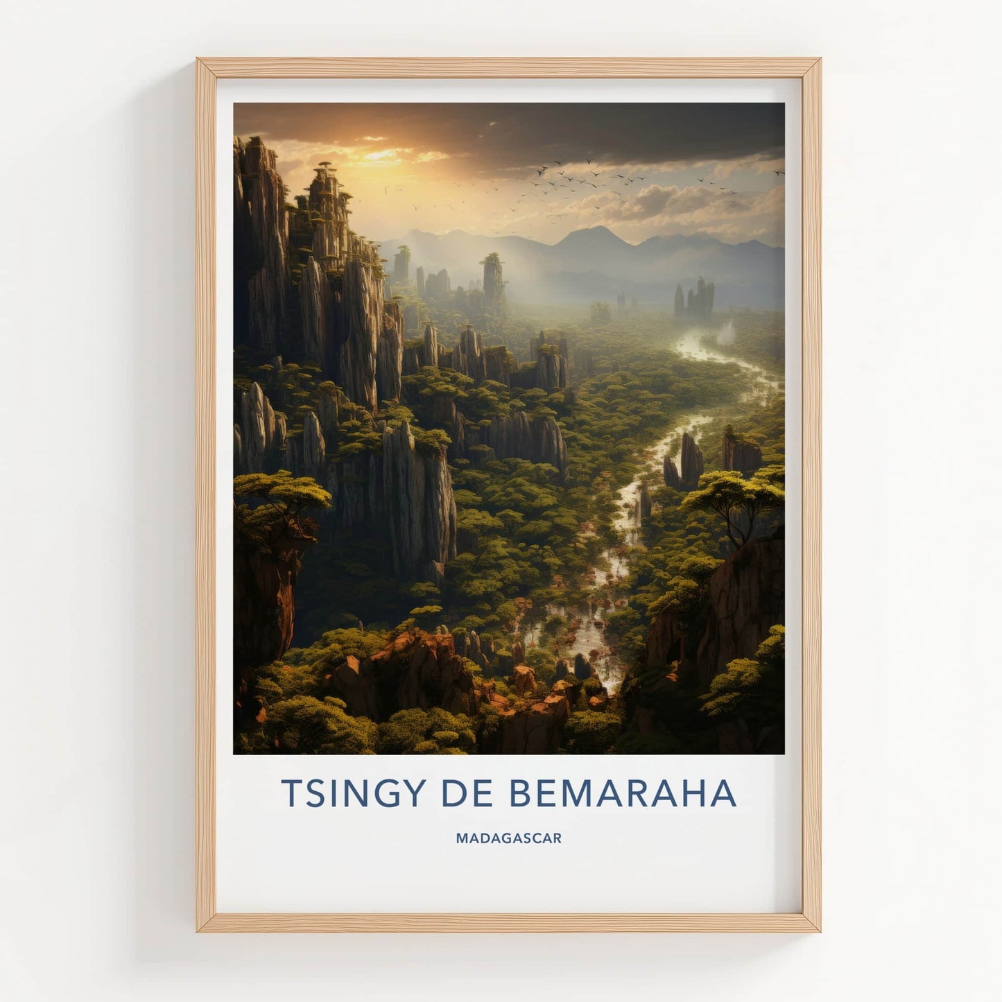 Tsingy De Bemaraha Poster - Madagascar Wall Art - Jagged Limestone Formations Gift