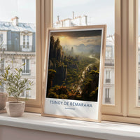 Tsingy De Bemaraha Poster - Madagascar Wall Art - Jagged Limestone Formations Gift