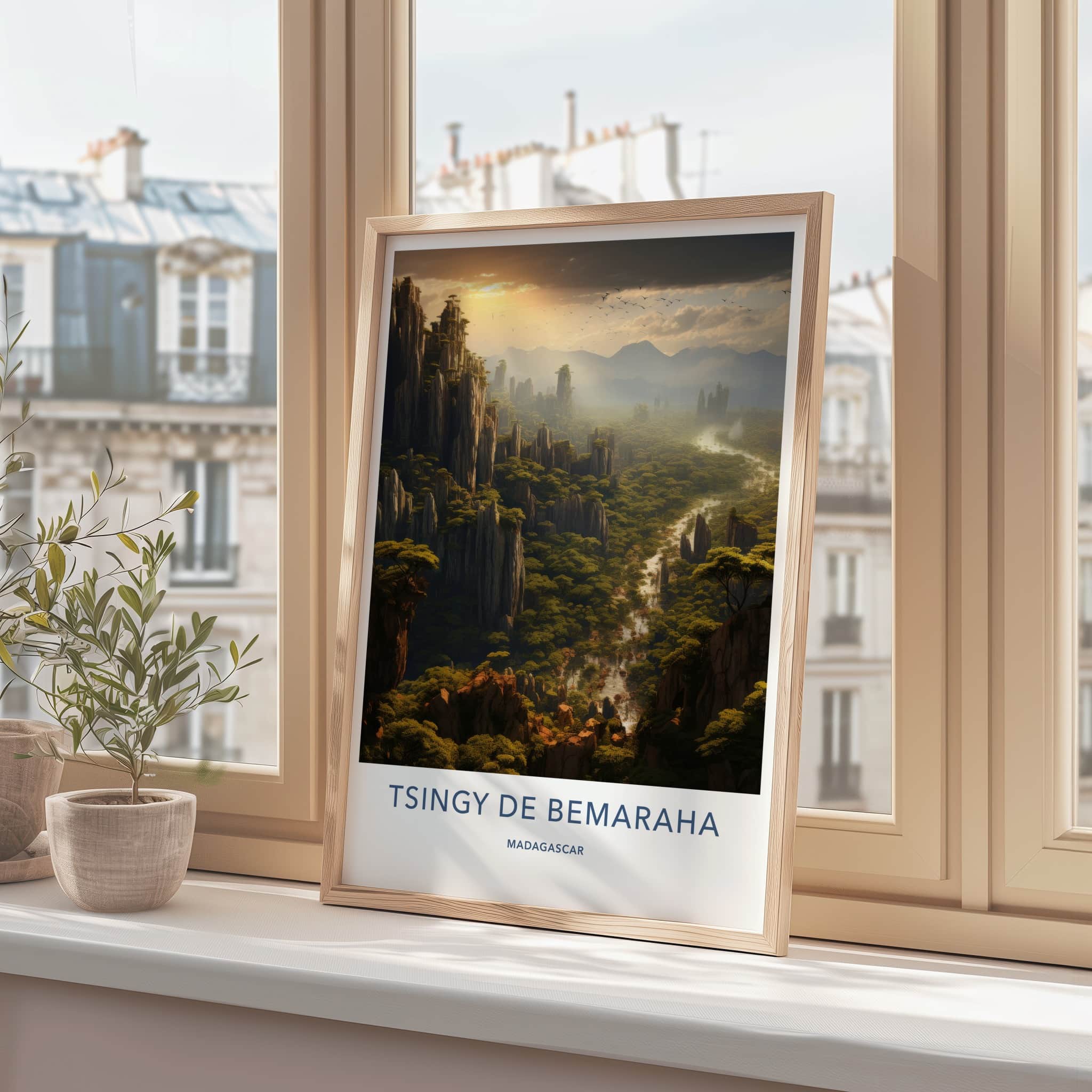 Tsingy De Bemaraha Poster - Madagascar Wall Art - Jagged Limestone Formations Gift