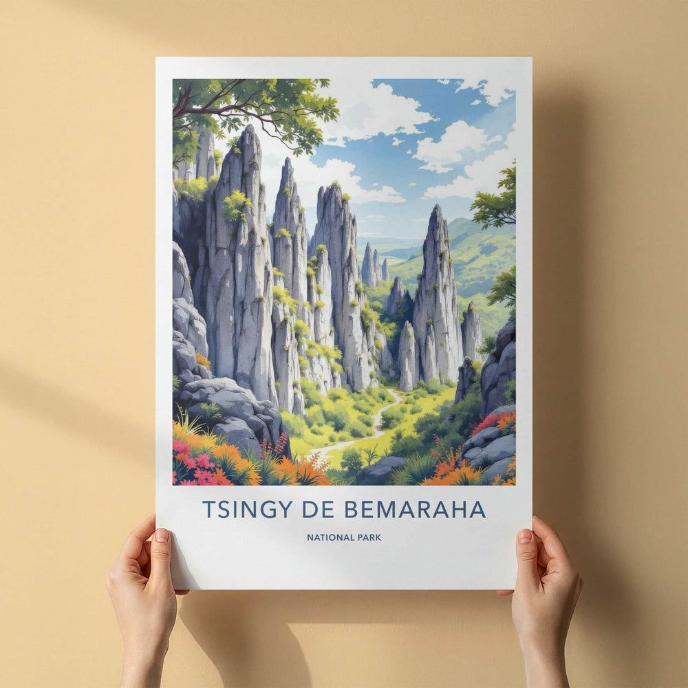 Tsingy De Bemaraha Poster - Madagascar Wall Art - Towering Karst Landscape Gift