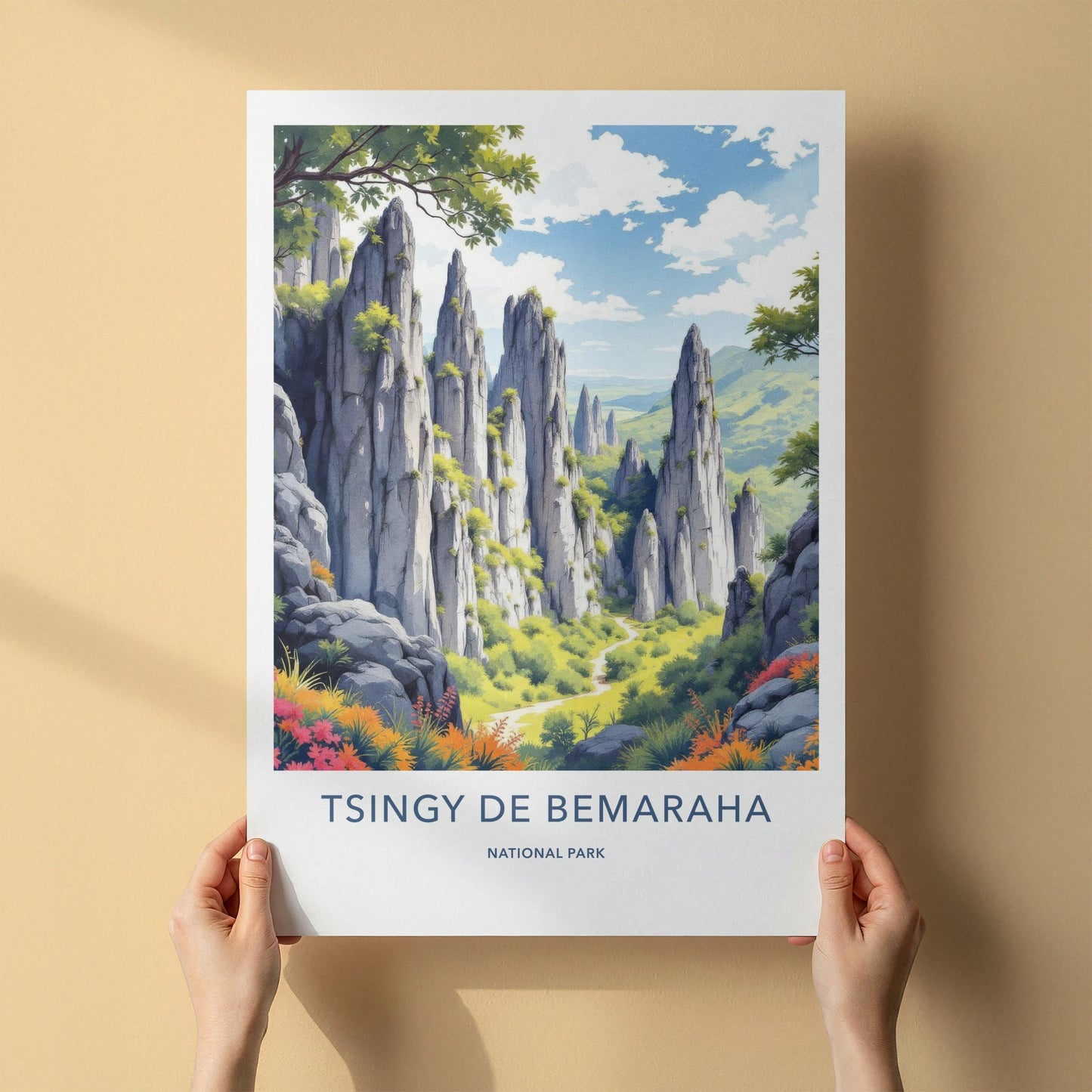 Tsingy De Bemaraha Poster - Madagascar Wall Art - Towering Karst Landscape Gift