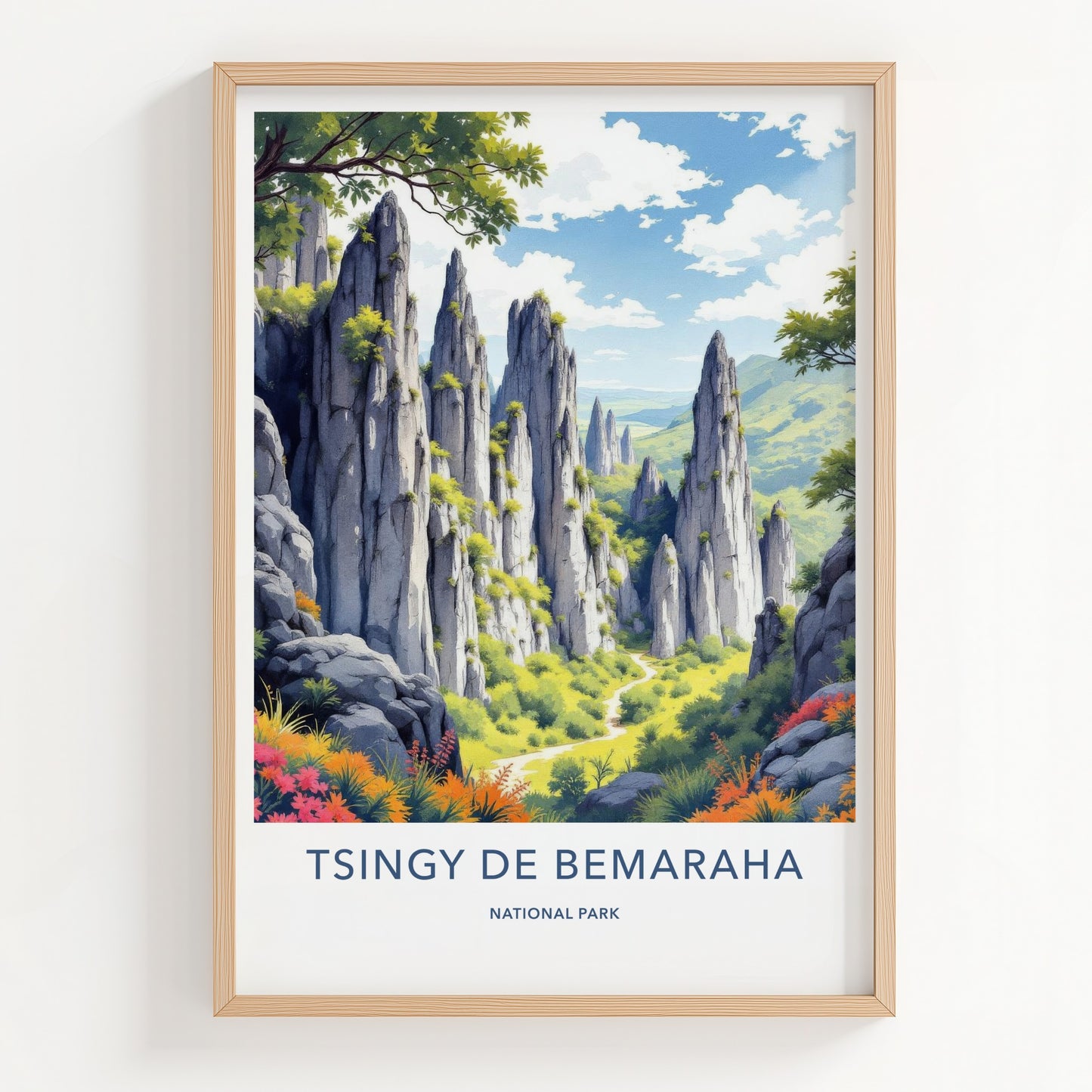 Tsingy De Bemaraha Poster - Madagascar Wall Art - Towering Karst Landscape Gift
