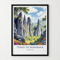 Tsingy De Bemaraha Poster - Madagascar Wall Art - Towering Karst Landscape Gift