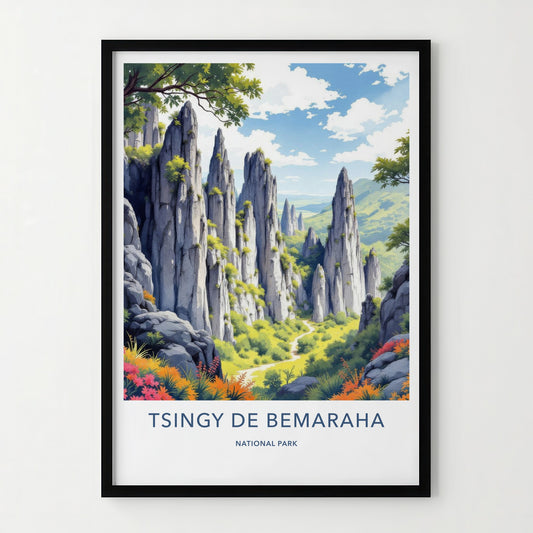 Tsingy De Bemaraha Poster - Madagascar Wall Art - Towering Karst Landscape Gift
