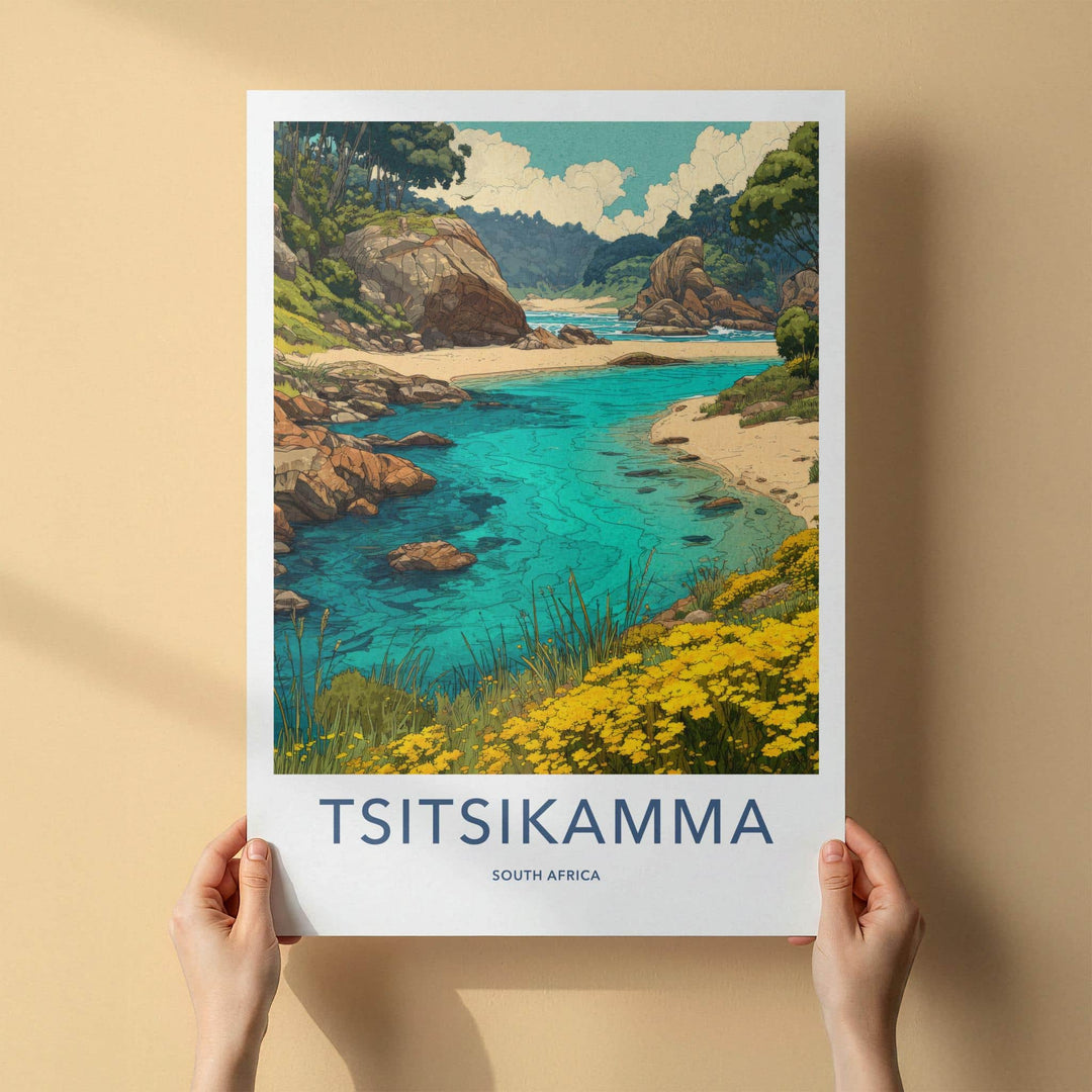 Tsitsikamma Poster - South Africa Travel Art - Clear Water Rocky Shore Home Decor