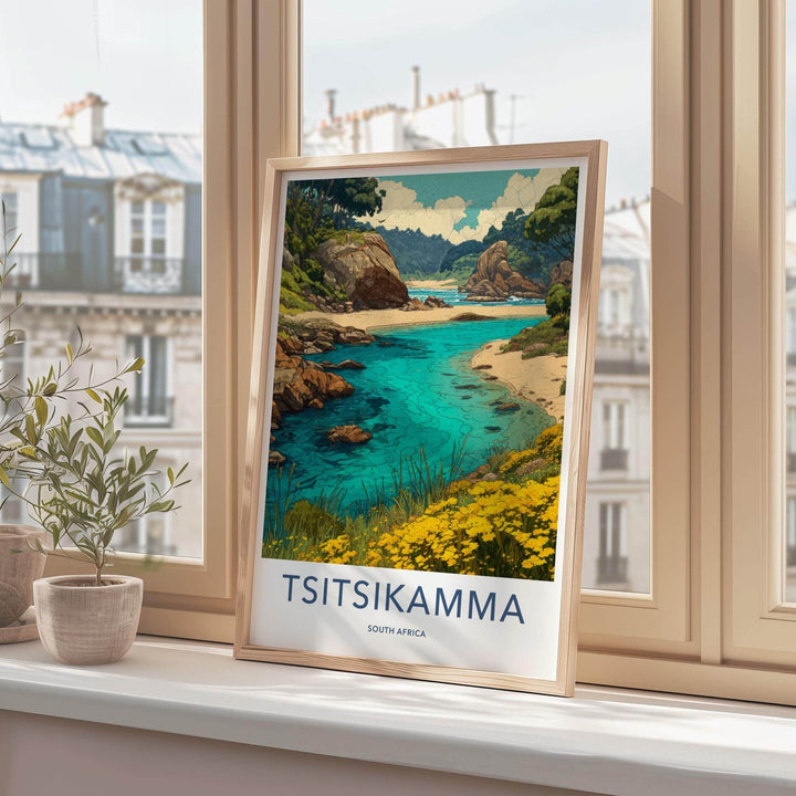 Tsitsikamma Poster - South Africa Travel Art - Clear Water Rocky Shore Home Decor
