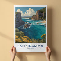 Tsitsikamma Poster - South Africa Travel Art - Golden Flowers Coast Home Decor