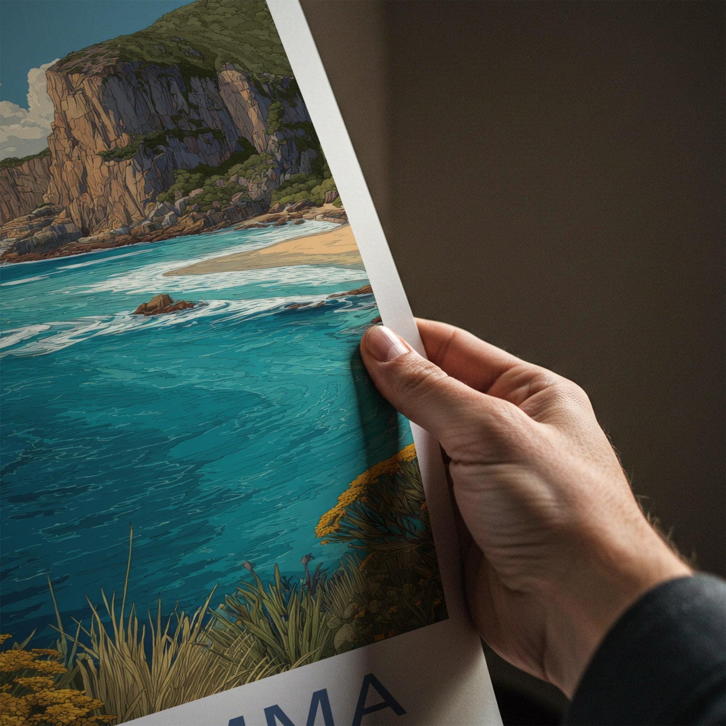 Tsitsikamma Poster - South Africa Travel Art - Golden Flowers Coast Home Decor