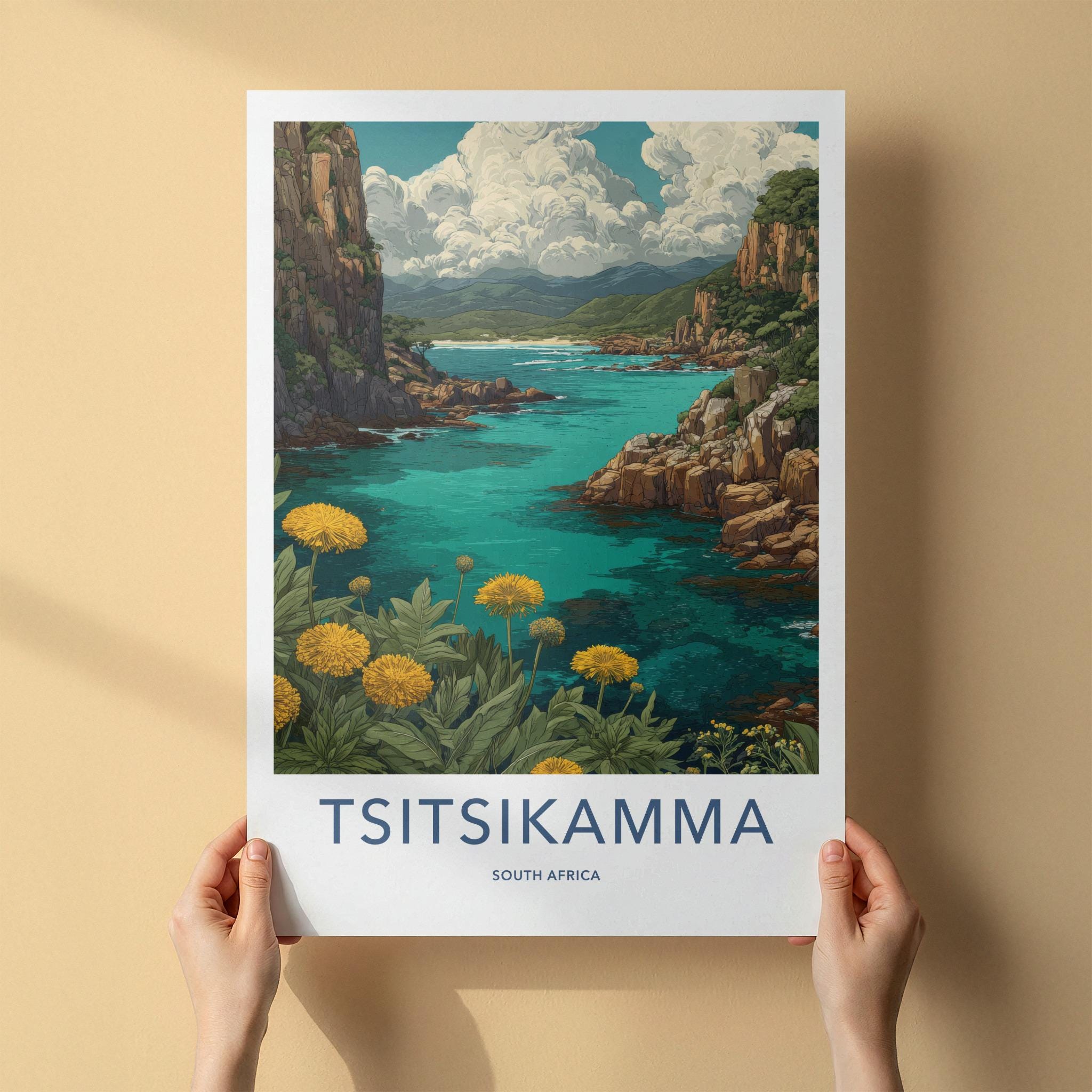 Tsitsikamma Poster - South Africa Travel Art - Turquoise Water Cliffs Home Decor