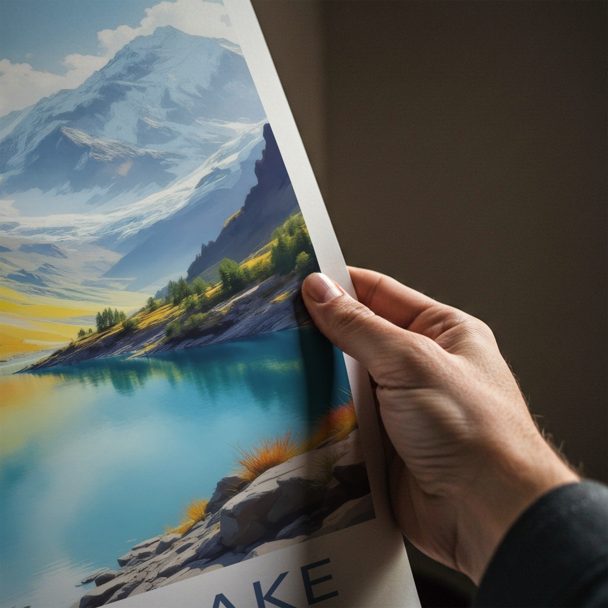 Tsomgo Lake Poster - India Art Print - Sikkim Vibrant Mountain Lake Home Decor
