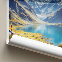 Tsomgo Lake Poster - India Travel Art - Sikkim Glacial Lake Home Decor