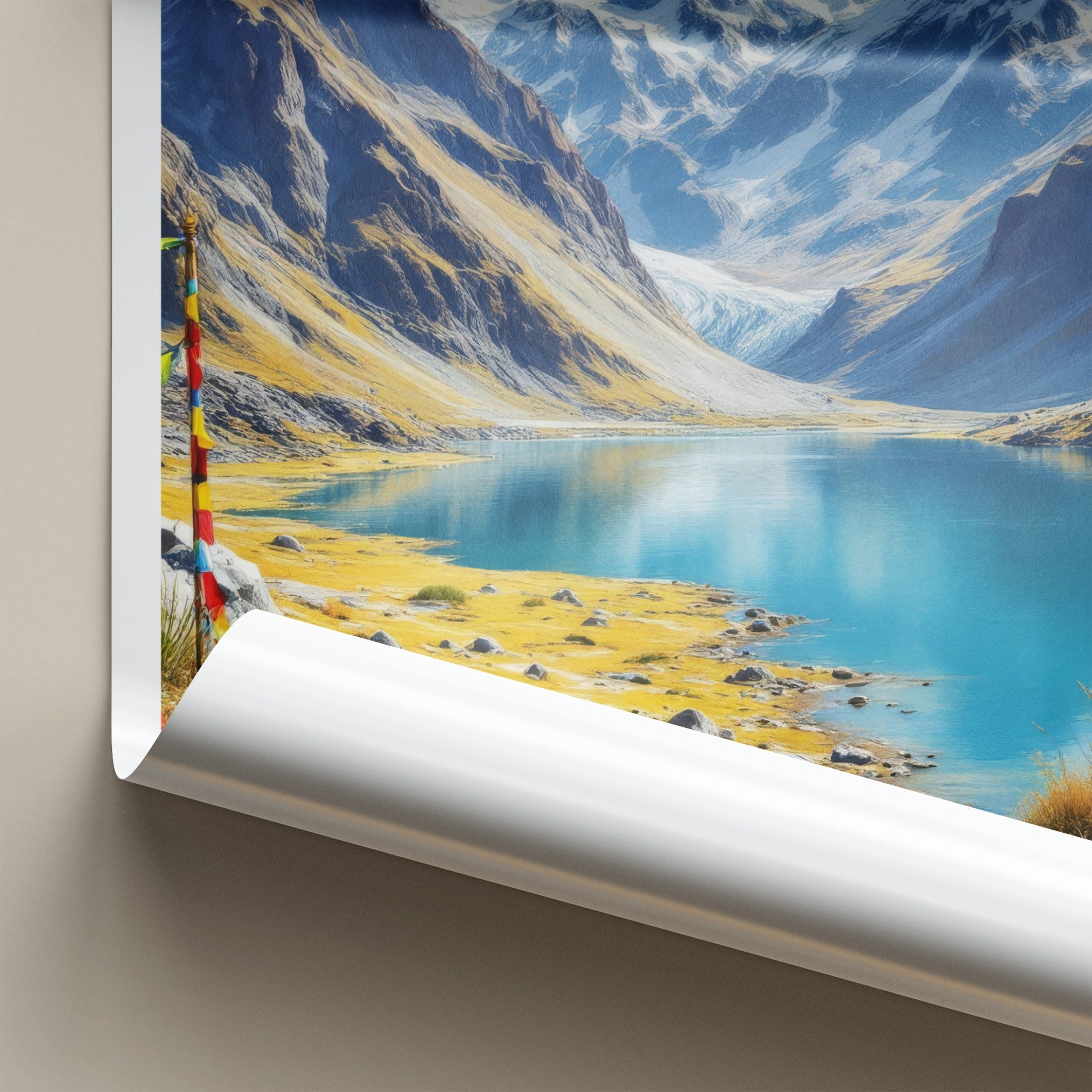 Tsomgo Lake Poster - India Travel Art - Sikkim Glacial Lake Home Decor