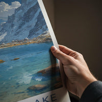 Tsomgo Lake Poster - India Travel Art - Sikkim Lake Mountain Yaks Home Decor
