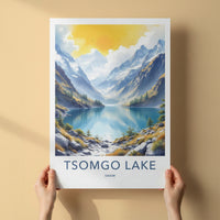 Tsomgo Lake Poster - India Travel Art - Sikkim Serene Mountain Vista Gallery Art
